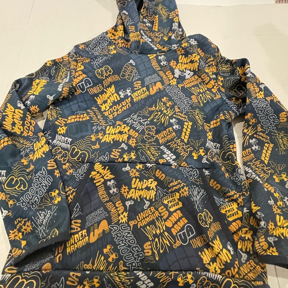 Under Armour Teal and Yellow Graphic Hoodie